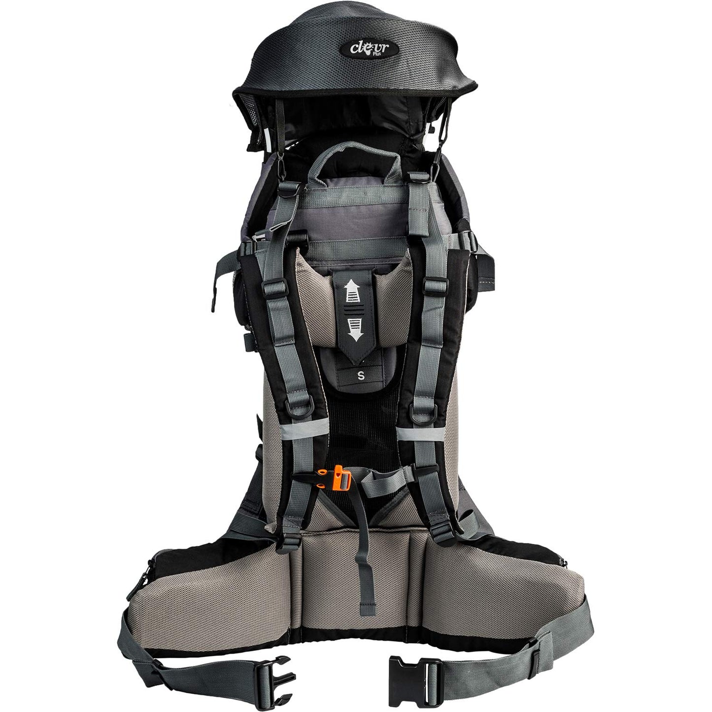 ClevrPlus Canyonero Camping Baby Backpack Hiking Kid Toddler Child Carrier with Stand and Sun Shade Visor, Black