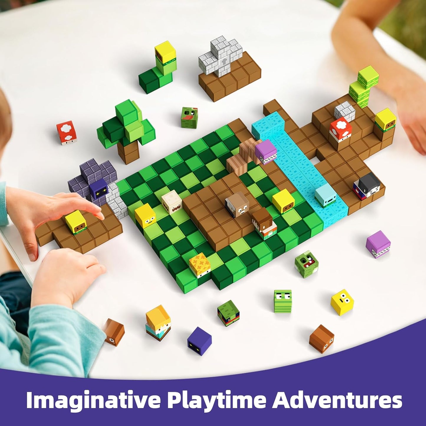 GobiDex 100PCS Magnetic Blocks Game-Based Kid Building Toys for Boys Girls 3+, Build MagWonder World with Zomblock Magnets Cubes, Upgraded STEM Game Sensory Gift for Birthday