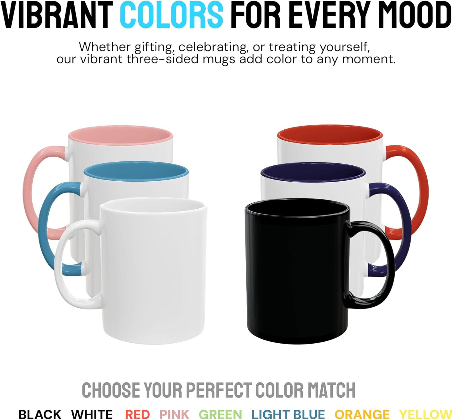 Personalized Coffee Mug – Custom Photo, Text, or Logo Ceramic Mug Tea Cup | Taza Personalizada with Picture or Message | Customized Gift Idea for Men & Women, Mom, Dad, Friends - White/Blue | 11oz