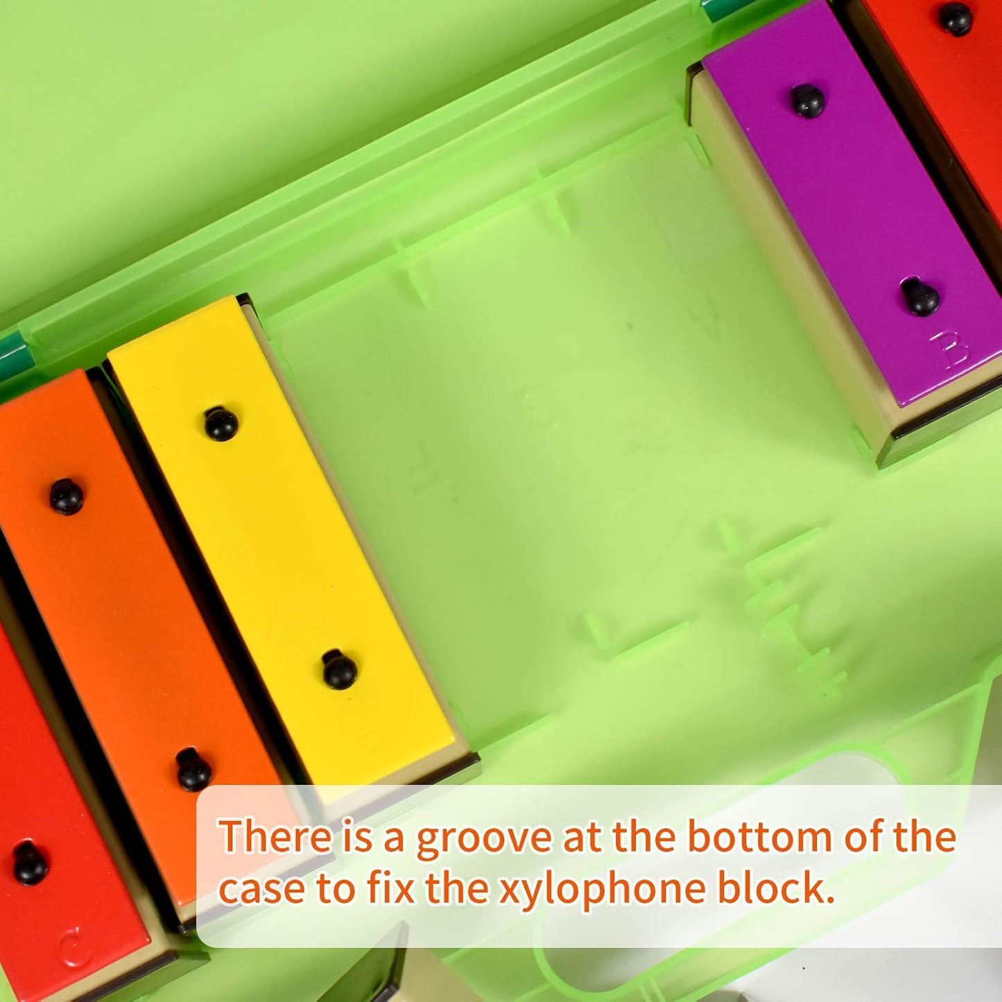 ENNBOM Xylophone Glockenspiel 8 Notes Chromatic Resonator Bells with Green Case
