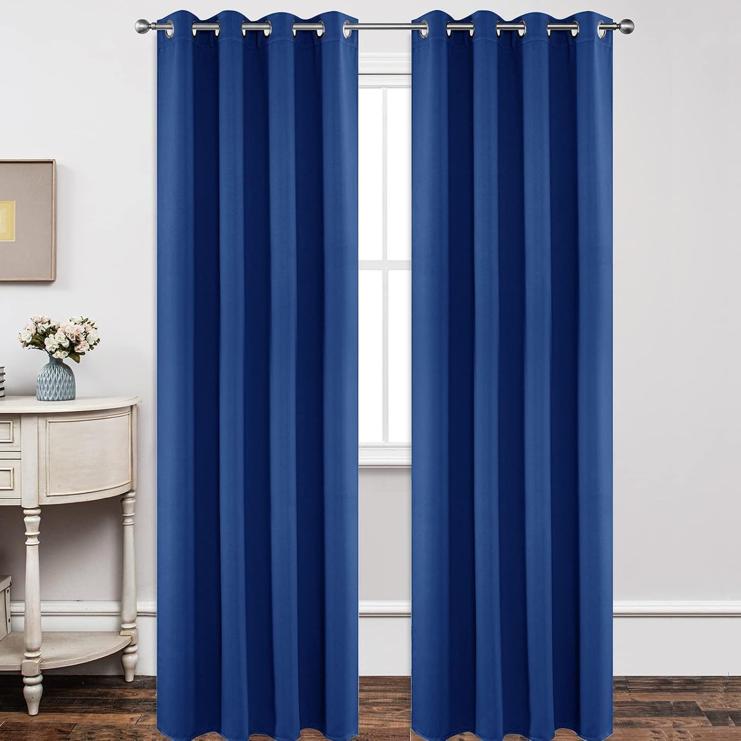 Joydeco Blackout Curtains 120 inches Long 2 Panels Set, Thermal Insulated Long Curtains & Drapes 2 Burg, Room Darkening Grommet Drapes for Bedroom Living Room Windows (W52 x L120 Inch, Royal Blue)