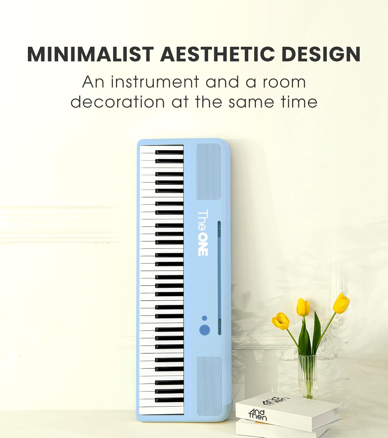 The ONE Smart Keyboard COLOR 61 Keys Piano Keyboard, Music Keyboard with 256 Timbres, 64 Polyphony, 2 Speakers, Built-in LED Lights and Free Apps (Blue)