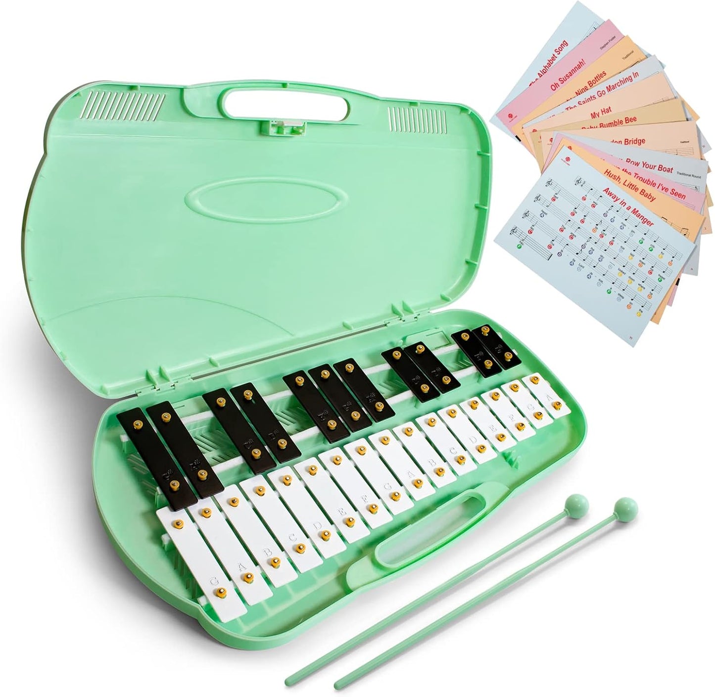 MUSICUBE 27 Keys Xylophone for Kids Adults Professional Glockenspiel Instrument with 2 Mallets & 11 Music Sheets Educational & Preschool Learning Musical Toys for Toddler Boys Girls Aged 3+（G5-A7）