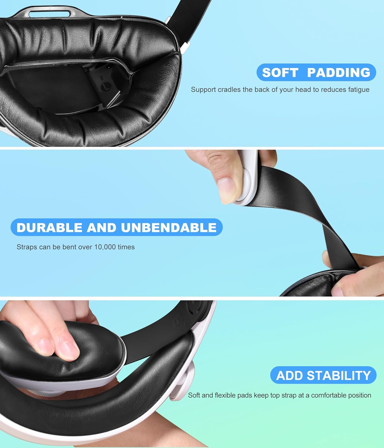 Mocagen Head Strap Battery for Meta Quest 3/Quest 3S/Quest 2, Soft Padding for Enhanced Comfort, Digital Display Battery Pack for Extra Playtime - Balanced VR Headset Strap