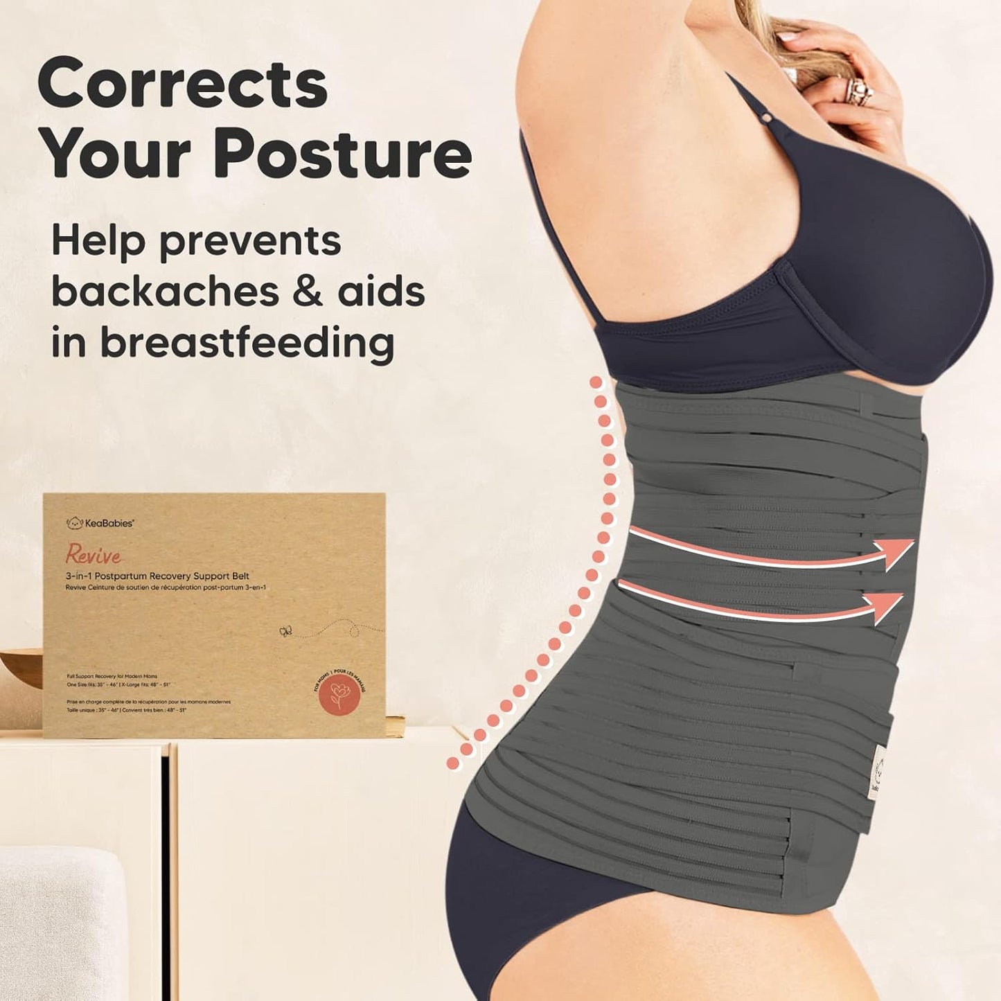 3 in 1 Postpartum Belly Support Recovery Wrap – Postpartum Belly Band, After Birth Brace, Slimming Girdles, Body Shaper Waist Shapewear,Post Surgery Pregnancy Belly Support Band (Mystic Gray, M/L)