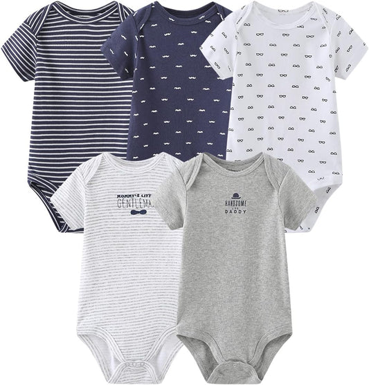 Baby Bodysuit Short Sleeve one-Piece Newborn Baby Clothes for Baby Boy and Girls