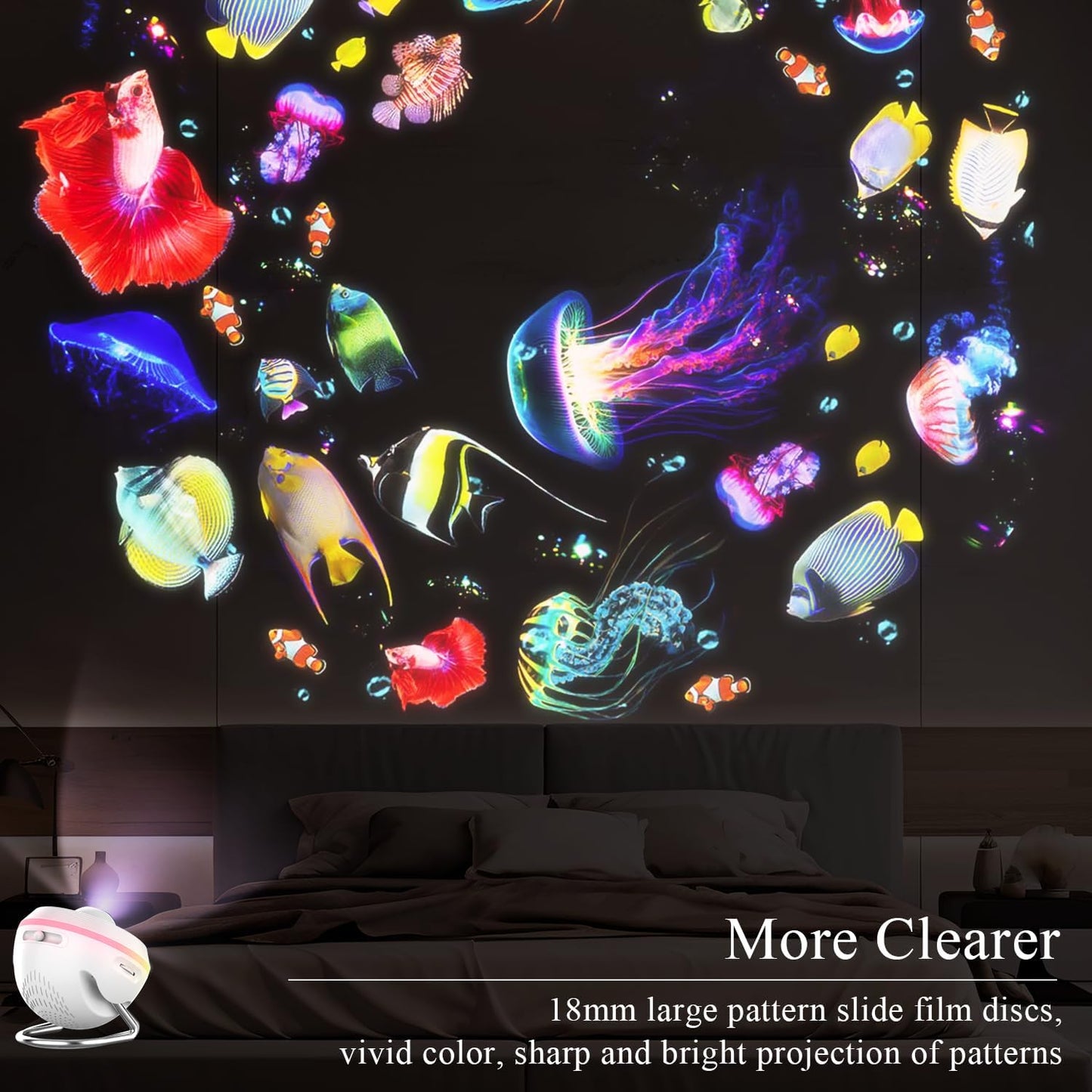 Jellyfish Projector, 13 in 1 Star Projector with Shooting Stars & 4 Varicolored Lighting Effects, Auto Timer Planetarium for Bedroom, Ocean Wave Night Light Projector for Kids Adults