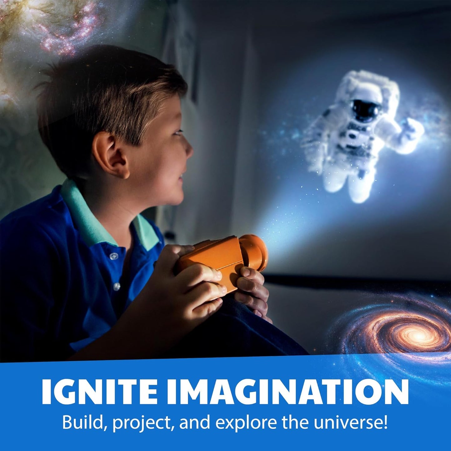 4M - STEAM Space Exploration - Build & Paint Solar System Planetarium Model, Assemble Space Toys Projector with Slides, Includes Glow Stars & Poster - Educational Science Planet Toys Kit, Kids Ages 5+