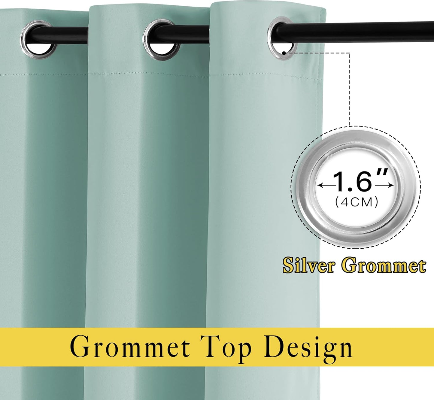 NICETOWN Aqua Blue Room Darkening Curtain Panels - Window Treatment Thermal Insulated Grommet Room Darkening Curtains/Drapes for Bedroom (2 Panels, 52 by 54, Aqua)
