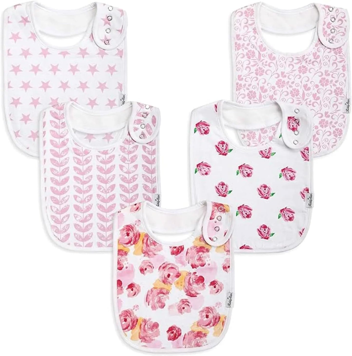 Organic Cotton Baby Bibs – Soft Teething & Drool Bib for Newborns & Toddlers – Hypoallergenic, Absorbent, Snaps