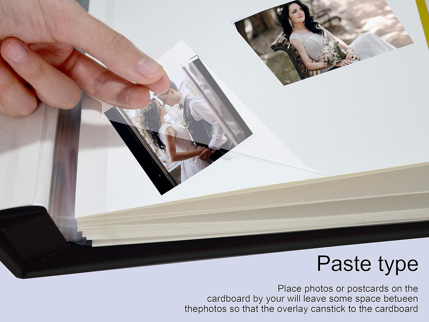 Photo Album Holds 3X5, 4X6, 5X7, 6X8, 8X10 Photos, Leather Cover, Magnetic Self-Stick Page, Hand Made DIY Albums (Brown, Large)