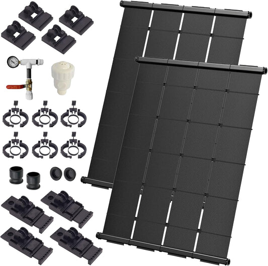 Industrial Grade Solar Pool Heater DIY Kit - Superior High-Wind Strapless Mounting System & Maximum Freeze Resistance (2-4'x9.5' / 76 Square Feet)