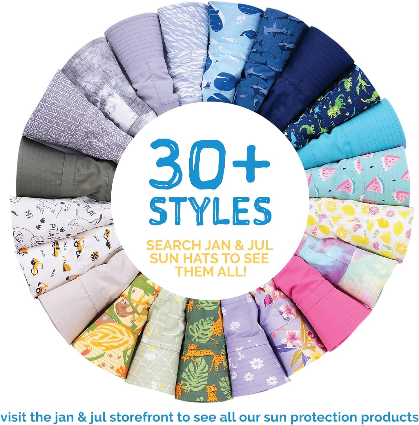 JAN & JUL Summer Adventure Wide Brim 50+ UPF Quick-Dry Sun-Hats for Kids