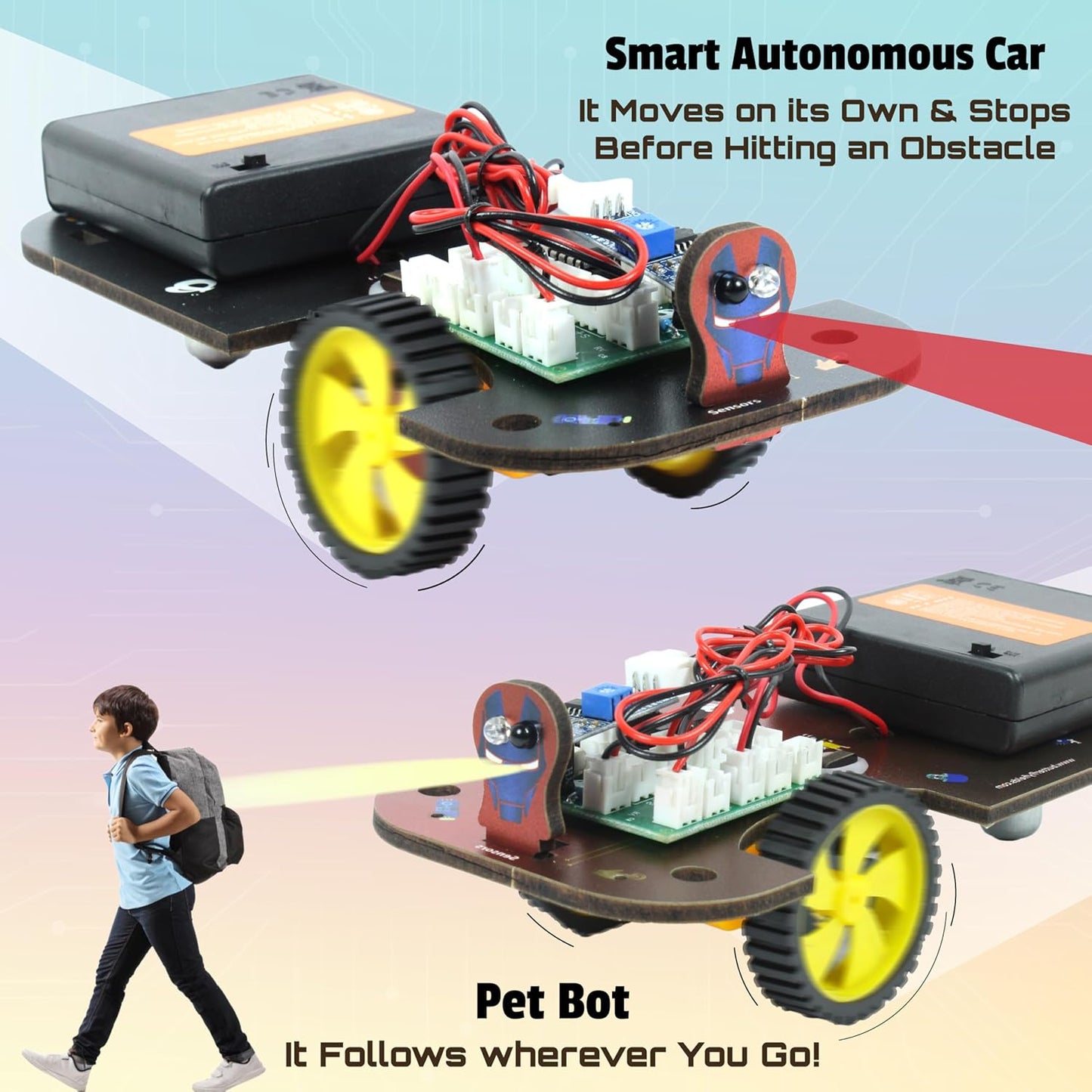 Butterfly EduFields 5in1 STEM Robotics kit | Robot Toys for Kids Ages 8 9 10 11 12 Years Old Boys Girls | Electronics Sensor Modules | No Coding Required | Birthday Gift for Kids Ages 8+
