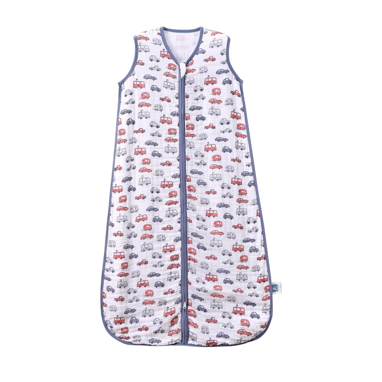 Baby Sleep Sack 12-24 M Baby Wearable Blanket 100% Organic Cotton 0.5 TOG Toddler Sleep Sack 2-Way Zipper Soft Large 4 Layers 1-2 T Car