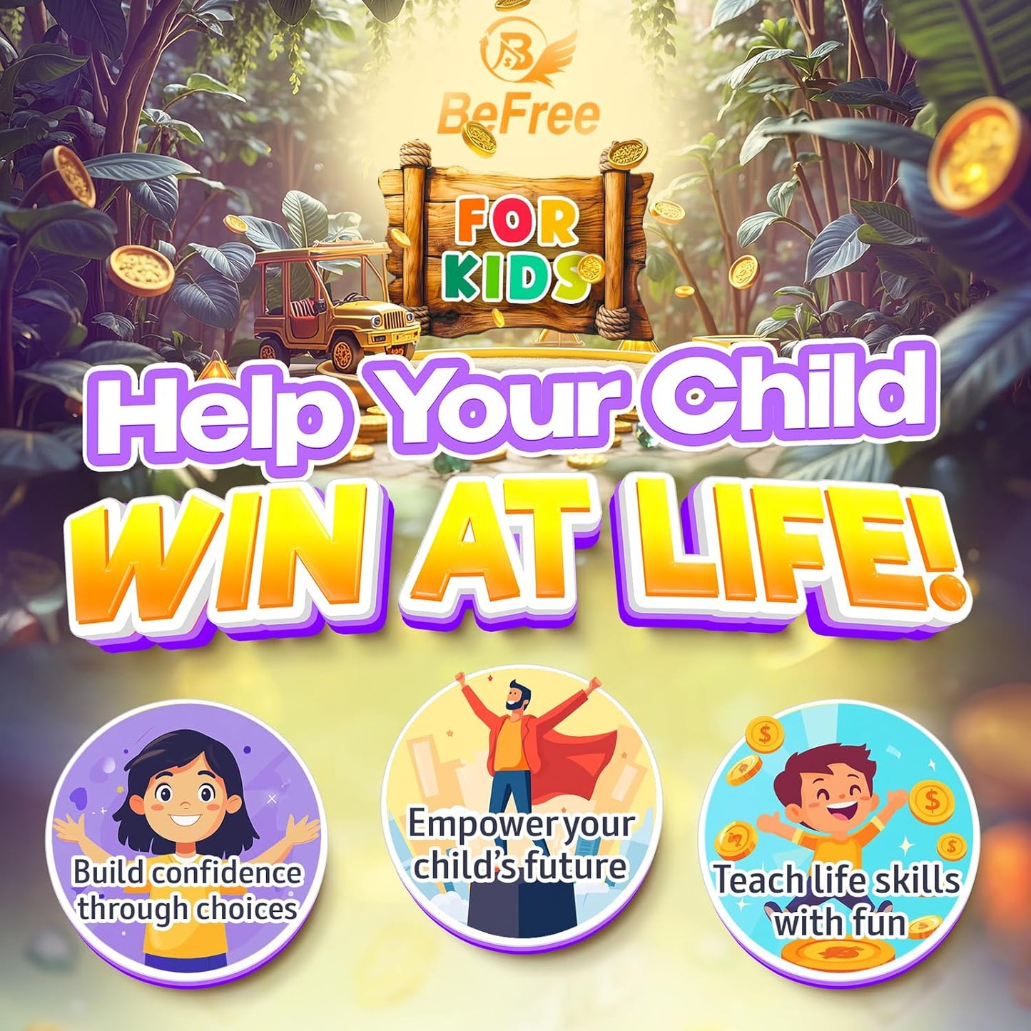 BeFree for KIDS – Fun Money & Financial Literacy Board Game | Teach Kids Smart Money Skills, Investing & Saving | Educational Strategy Game for Ages 7+ | Great for Family Game Night & Cash Flow Learn!