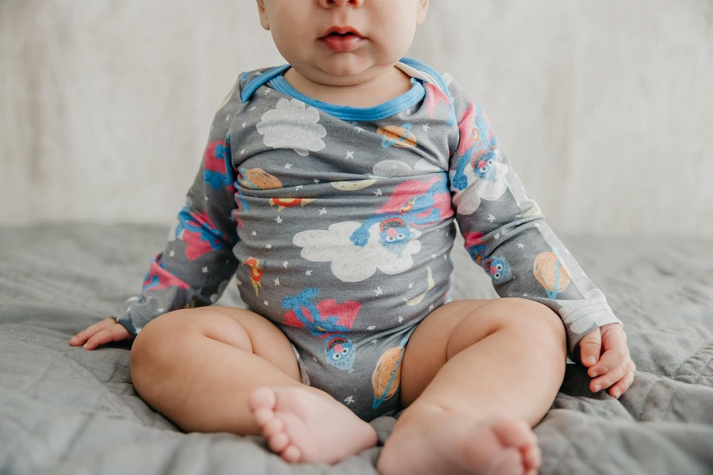 Copper Pearl Long Sleeve Bodysuit - 6-12m Super Grover