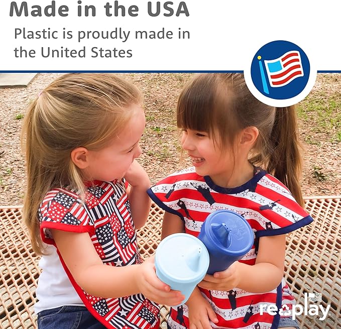 Re-Play Sippy Cups for Toddlers - 10 Oz. Reusable Spill Proof Cups for Kids, Dishwasher/Microwave Safe - Made in USA - Set of 4-3.13" x 6.25" - Desert Roses