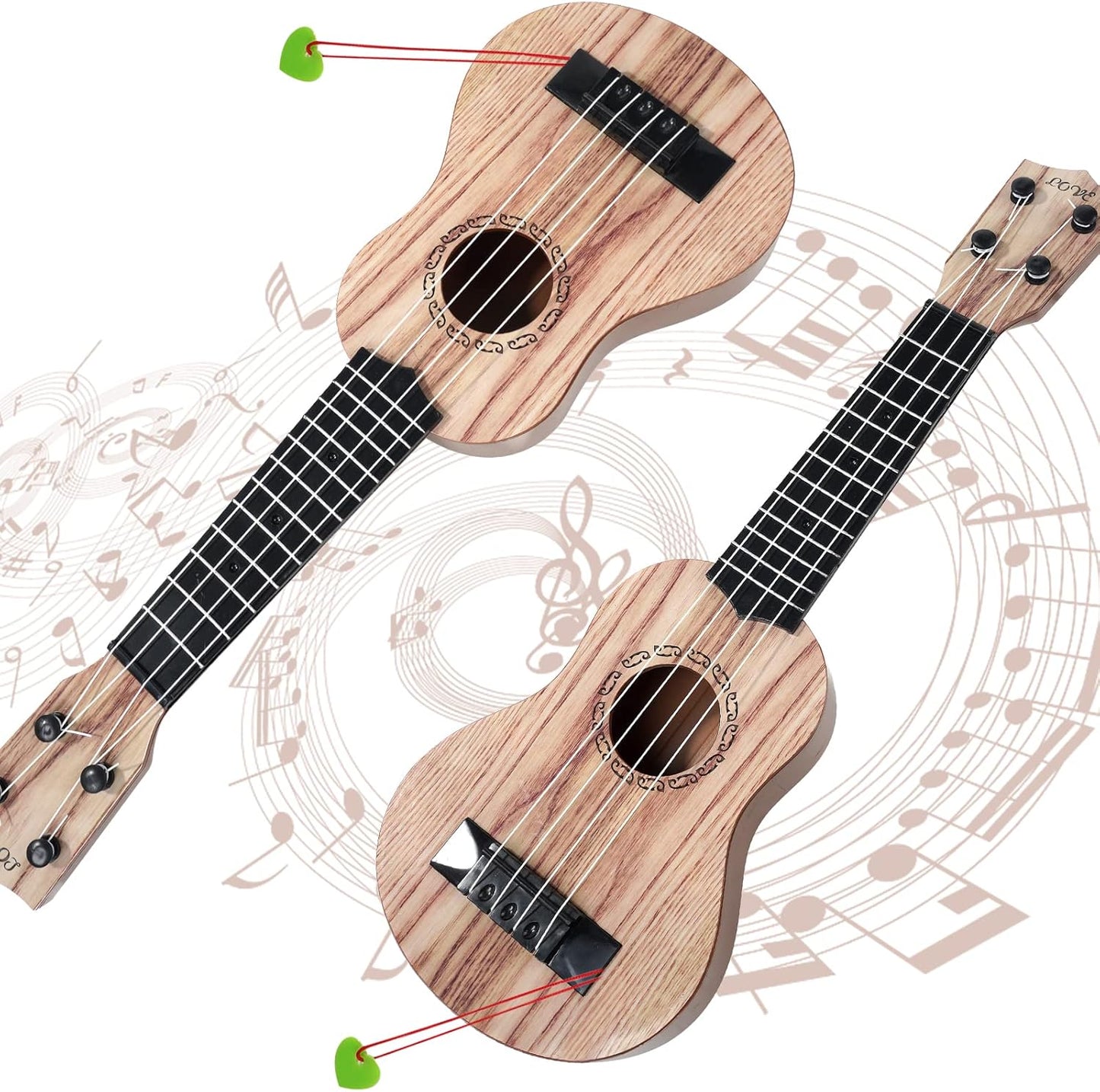 Raimy 17in Kids Ukulele Guitar - 4 Strings Mini Guitar Children Musical Instruments Educational Toys with Picks for Toddler Kids Boys Girls Beginner (Koa Color)