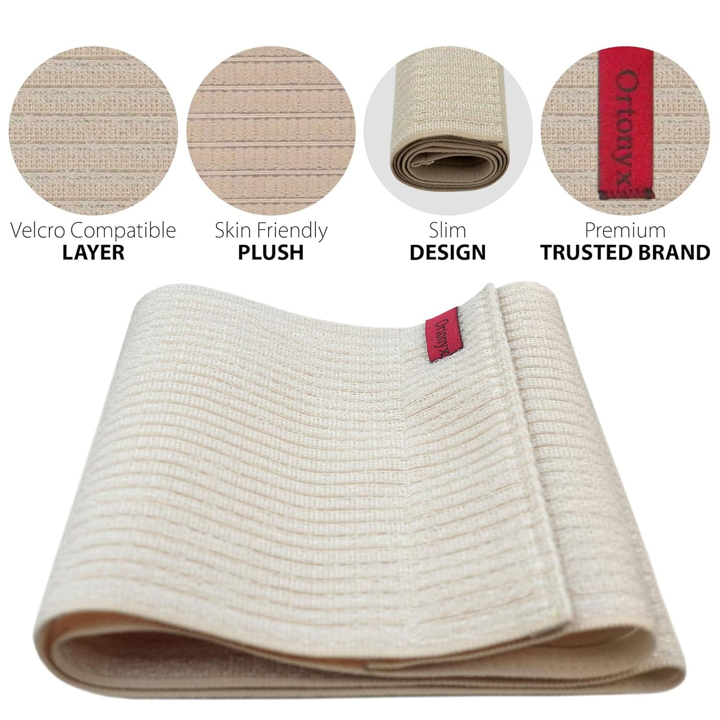 ORTONYX 10.25" Abdominal Binder for Men and Women/Postpartum Post-operative Post-surgery Wrap/Abdomen Navel Umbilical Hernia Support Belt / 524010 Beige S/M