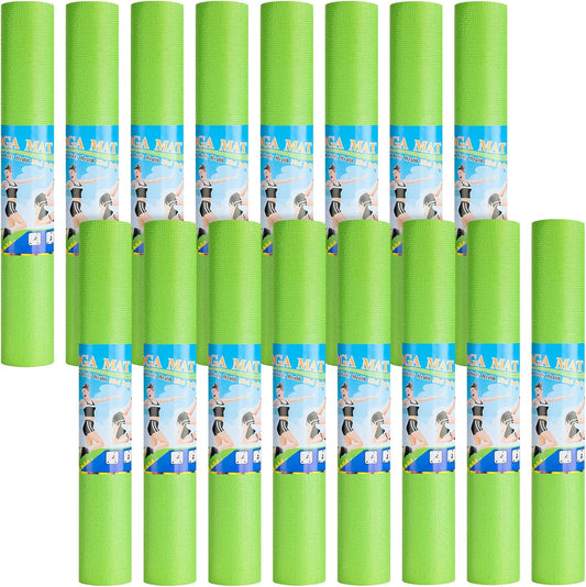 Funtery 16 Pack 3 mm Thick Yoga Mat Exercise Workout Mat Non Slip Fitness Pad for Women Gym Home Yoga Pilates