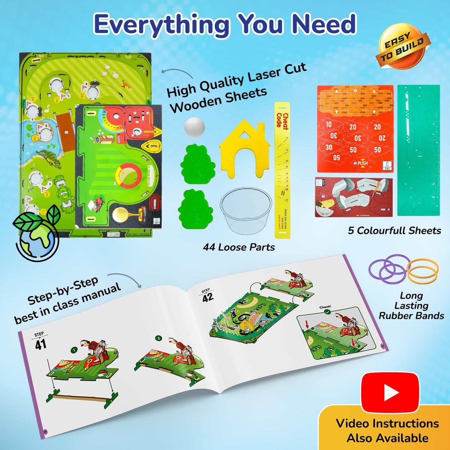 Smartivity Mini Golf Tabletop Game for Kids 6-12 Years Old | Birthday Gifts for Boys & Girls | DIY Science Toy for Boys and Girls 6,7,8,9,10,11,12,13,12 Years