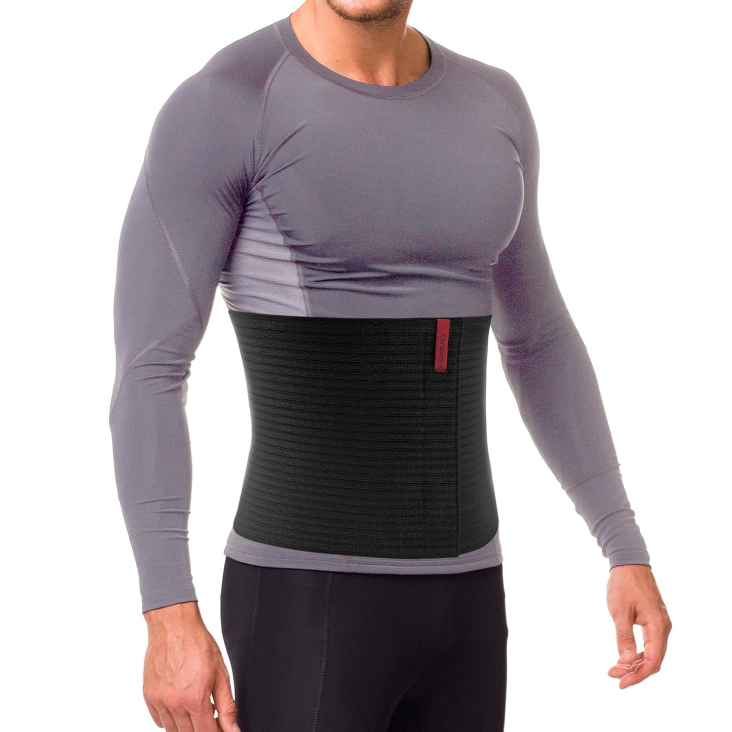ORTONYX 10.25" Abdominal Binder for Men and Women/Postpartum Post-operative Post-surgery Wrap/Abdomen Navel Umbilical Hernia Support Belt / 524010 Black 3XL Plus Size