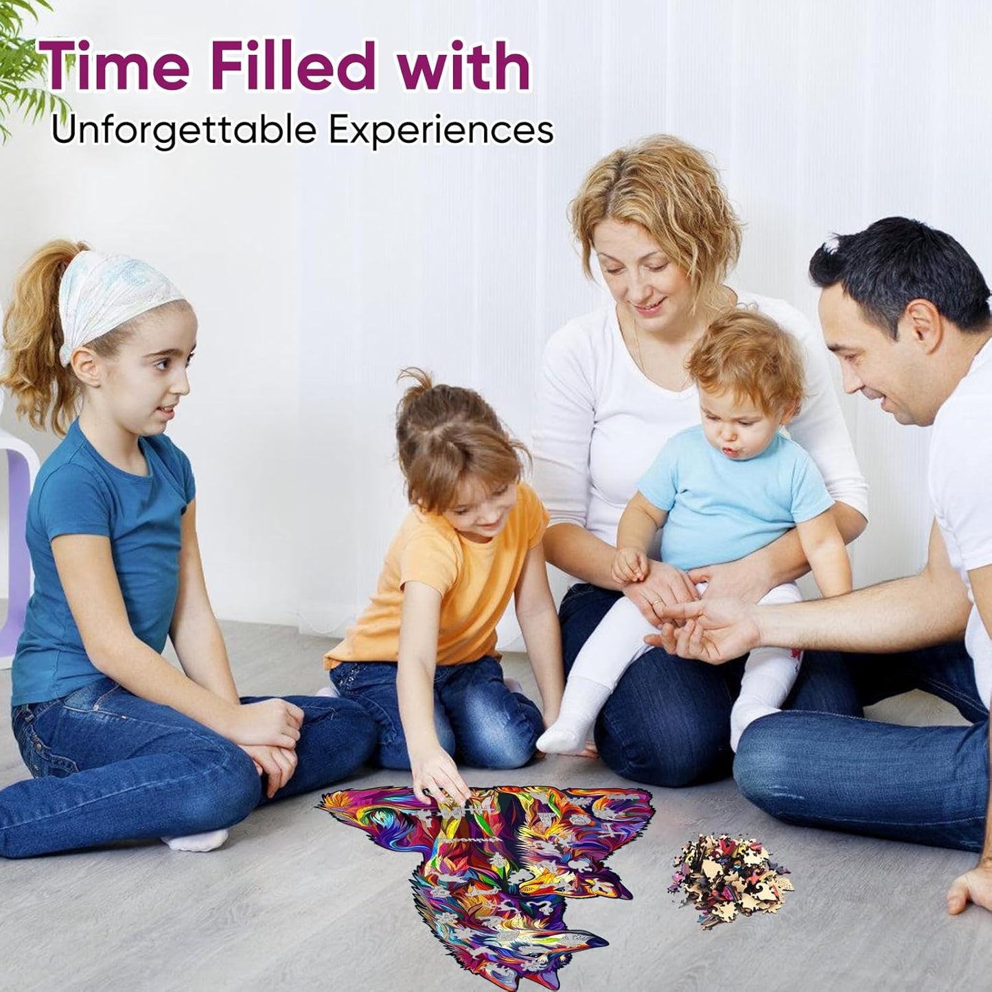 Wolf Puzzles for Adult 500 Piece, Family Wooden Puzzle for Adult, Challenging Puzzle, Luxurious Shaped Wooden Puzzles for Adults, Family Game 15 x 19.2in