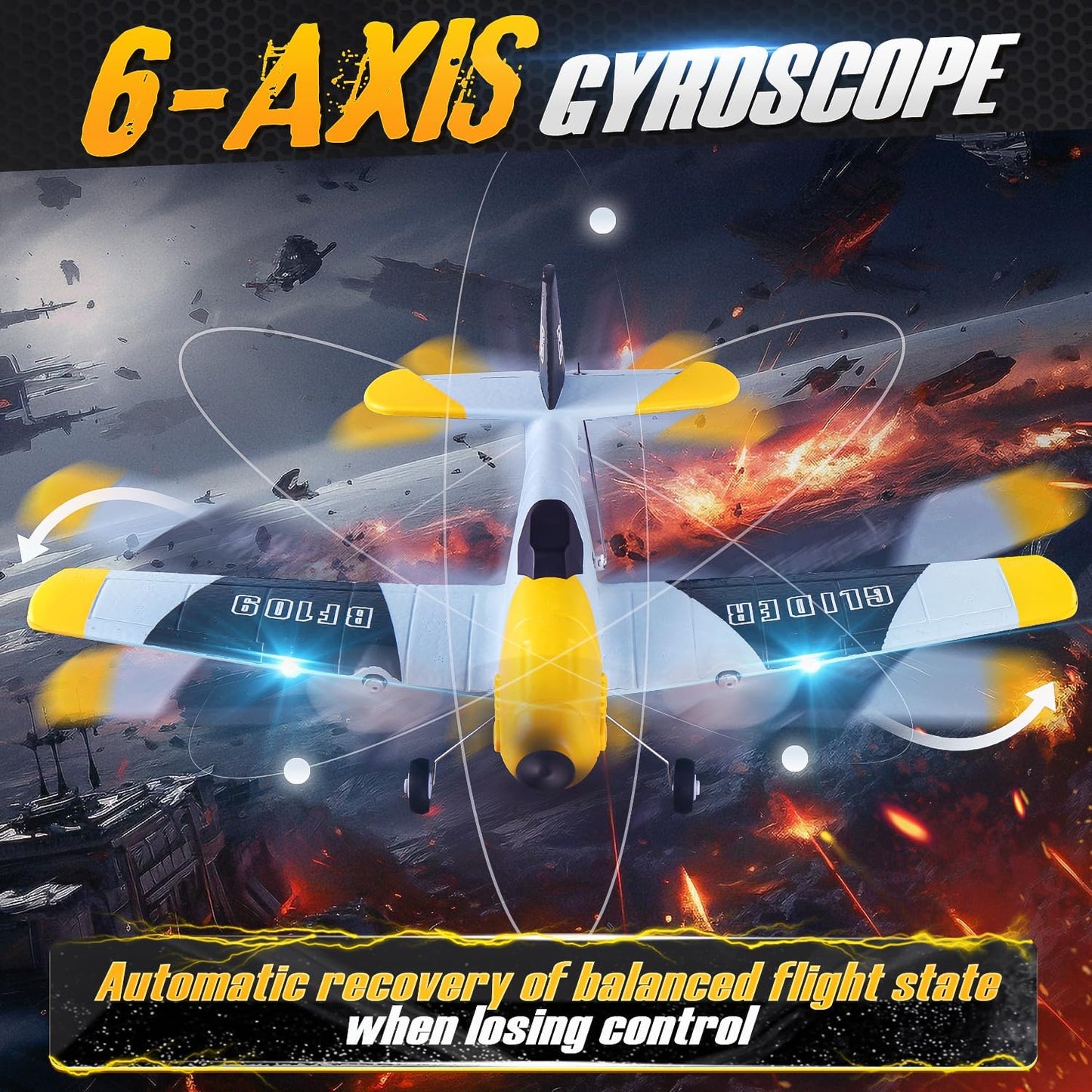 BEZGAR 3 Channel RC Plane, Drones for Kids, 6-axis Gyro Remote Control Airplane, RC Helicopter, Easy Control for Beginners Toys with Colorful LED Navigation Lights