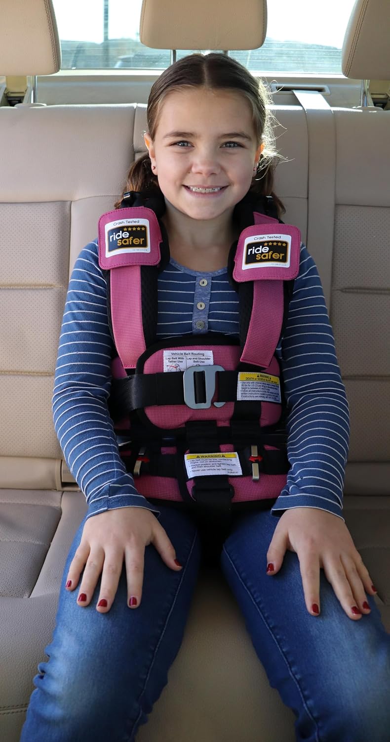 Extra Small (XS) Pink, Lightweight, Compact, Portable Car Seat, 2+ Years; 26.5–40 lb - Perfect for Travel and Everyday Child Safety