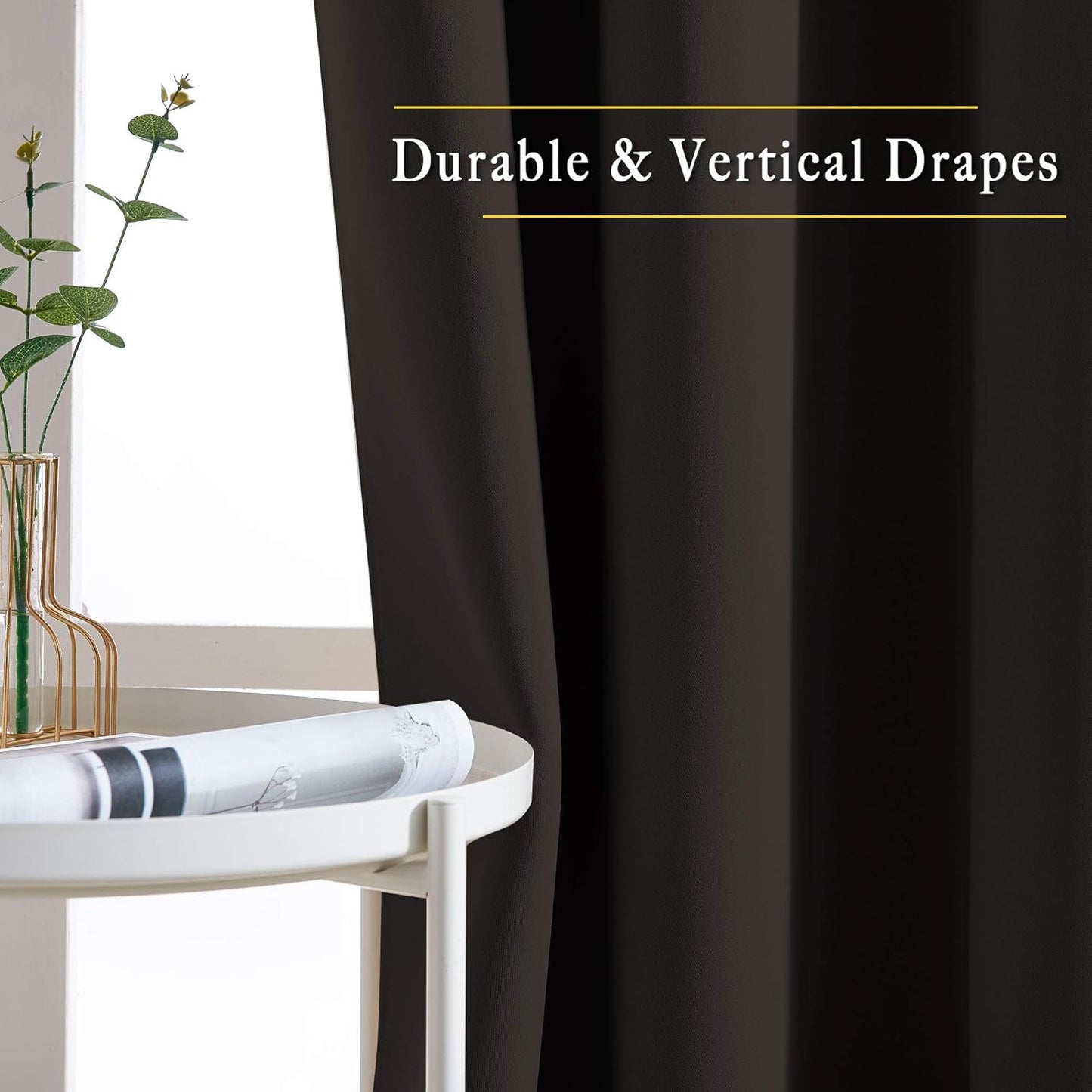 NICETOWN Blackout Curtain Panels 66 inches - Light Reducing Thermal Insulated Solid Grommet Blackout Curtains/Panels/Drapes for Living Room (Set of 2, 66 inches by 66 Inch, Toffee Brown)