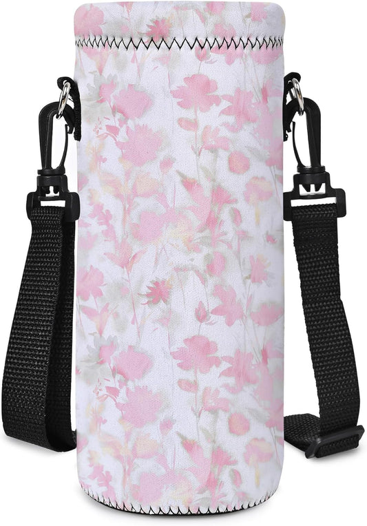 AUPET Water Bottle Sling Bag Carrier Crossbody Sleeve,Insulated Neoprene Bottle Case Holder Pouch Cover 500ML/17oz with Shoulder Strap for Walking Women Men
