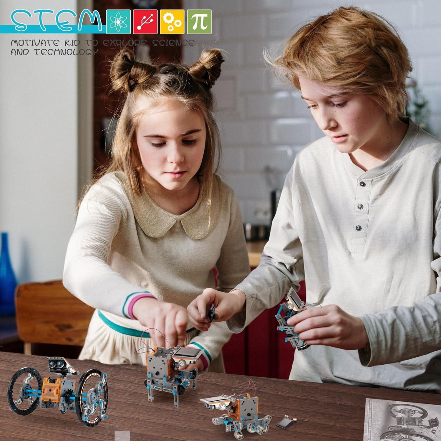 14-in-1 Solar Robot Kit for Kids, Stem Projects for Kids Age 8-12, Educational STEM Science Toy, DIY Solar Power Building Kit, Robotic Set Toys Gift for Boys Girls 8 9 10 11 12 Years Old