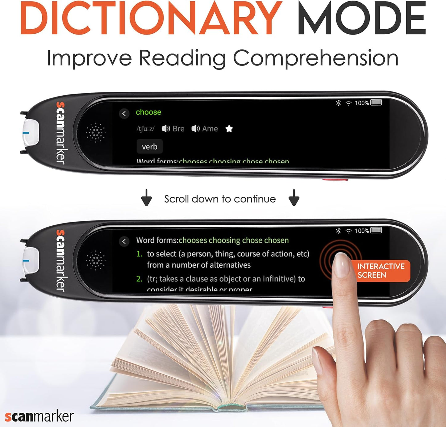 Scanmarker Pro | Translation Pen & Reading Pen for Kids & Adults | Assistive Tool & Language Translator Device for Dyslexia, Reading Support & Language Learners | Translator Pen for 100 Languages