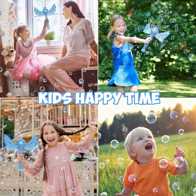 Bubble Machine for Kids, Automatic Electric Frozen Toys for Girls Princess Bubble Wand Maker Blower, Musical&Light Up Bubble Toys for Toddlers Outdoor, 3 4 5 6 7 8 Year Old Gifts