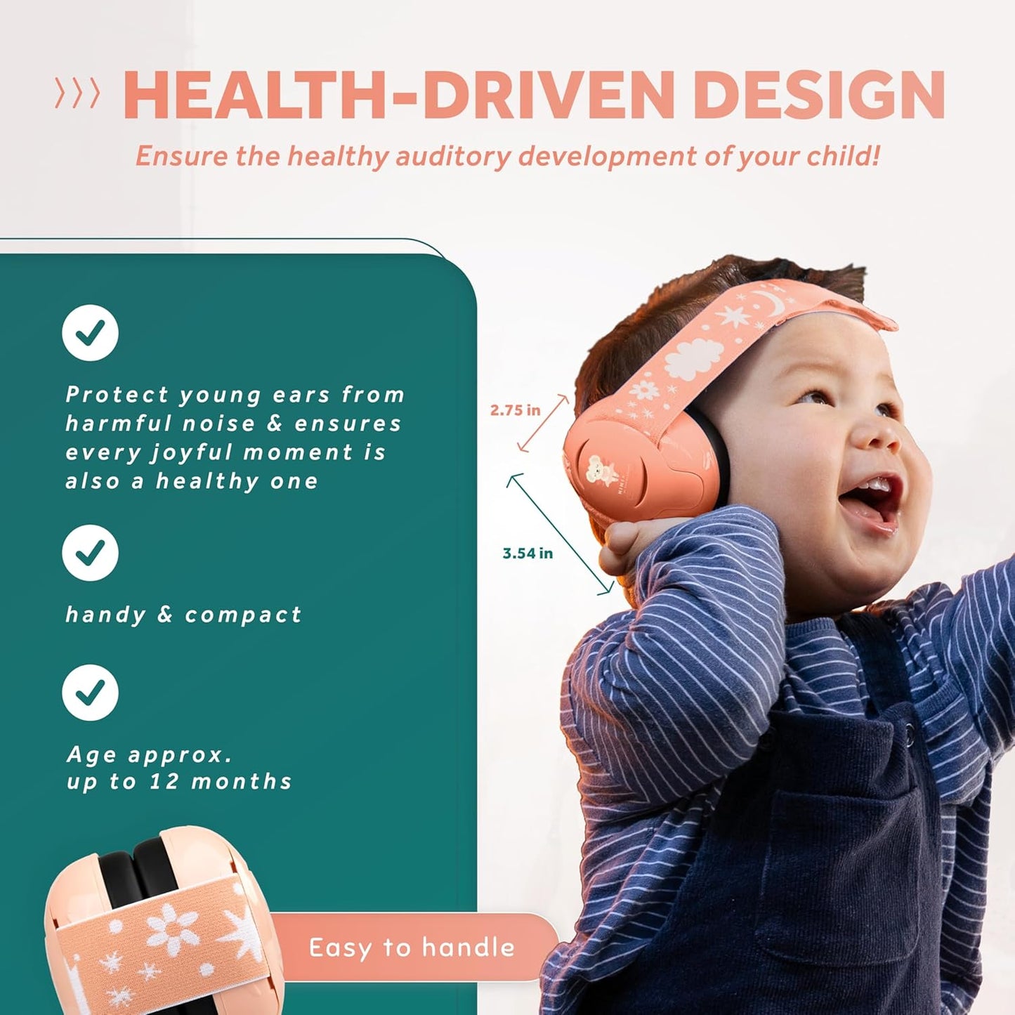 Schallwerk ® Mini+ Baby Ear Muffs – Infant Noise Cancelling Headphones, Toddler Ear Protection, Baby Headphones for Noise
