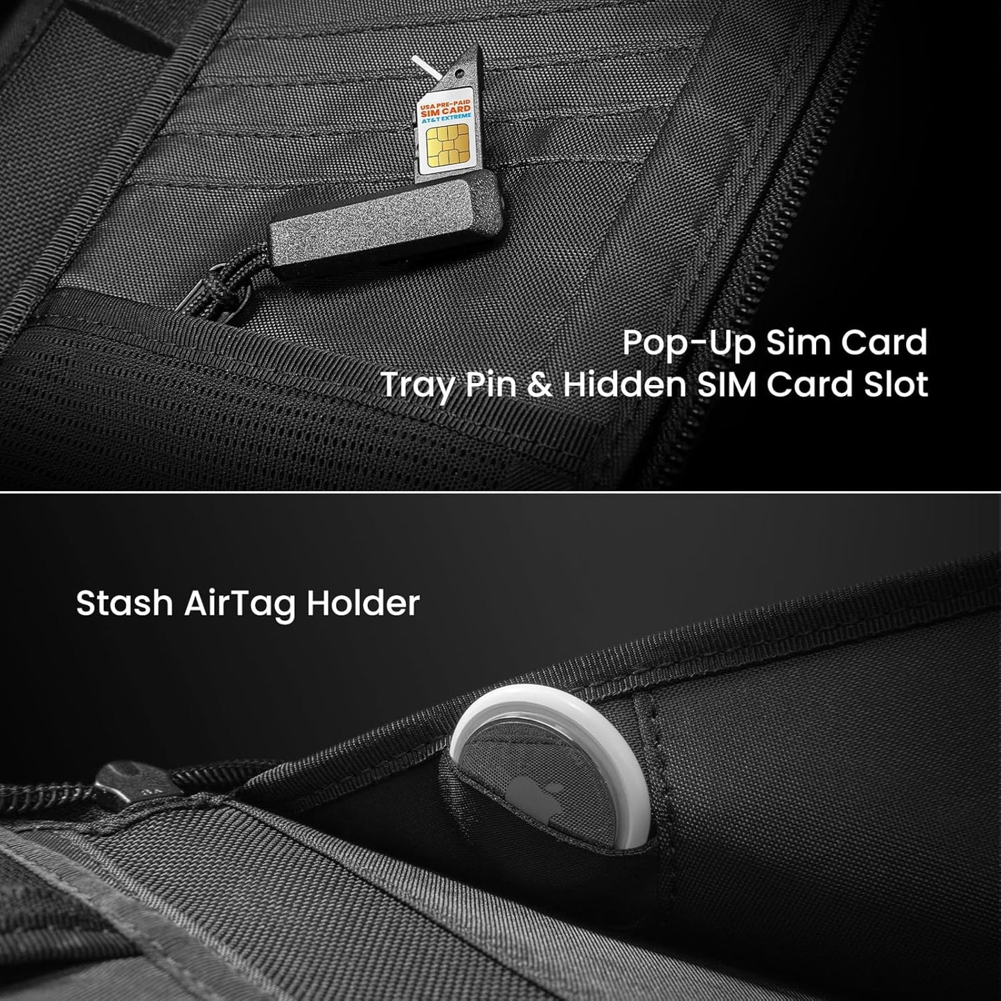 tomtoc Passport Holder Family with RFID Blocking, Passport Wallet Women Men, with Airtag & Sim Card Holder and Eject Pin, Travel Document Organizer with Wrist Strap, Up to 4 Passports, Water-resistant