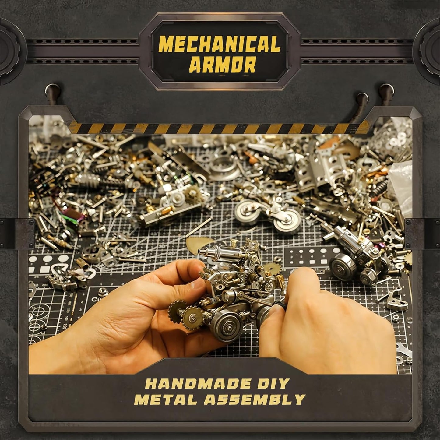 3D Metal Puzzle for Adults, Metal Model kit, Mechanical Armor Puzzle, Adult Brain teasers- The Best Gift for Men (Tank)
