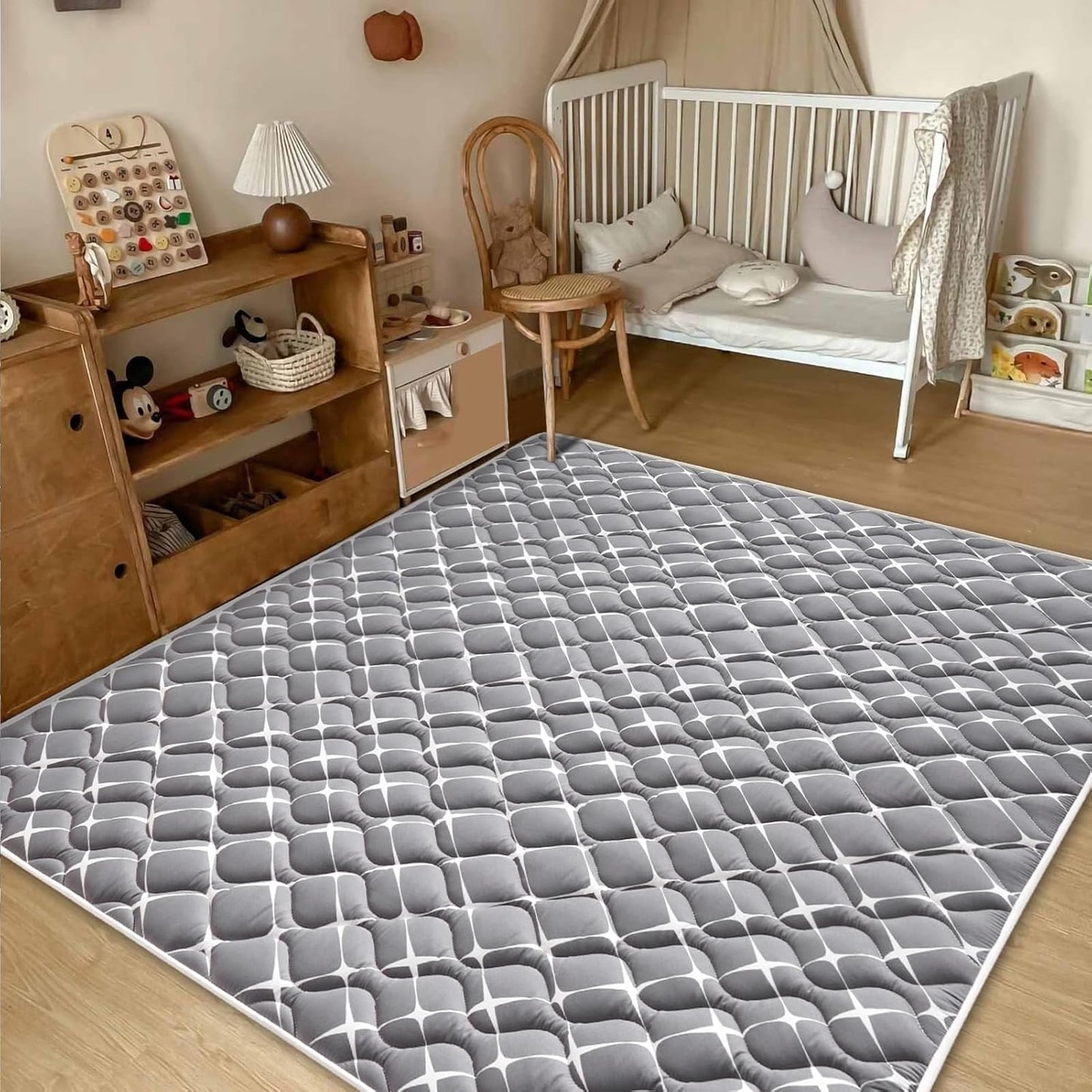 Vibe bear Baby Play Mat 65" X 50", Premium Thicker Foam One-Piece Crawling Mat, Extra Large Anti- Slip Crawling Mat Activity Playmats for Babies,Toddlers, Infants, Play & Tummy Time