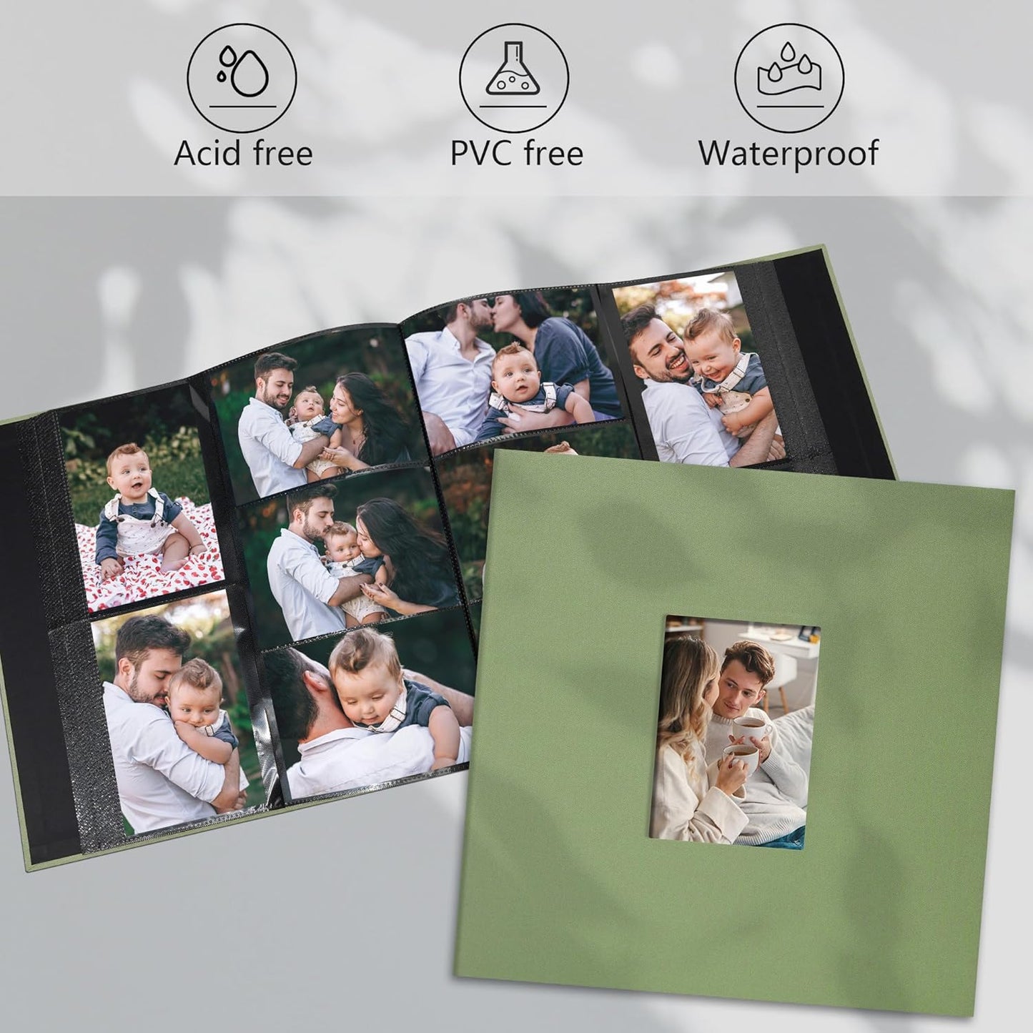 Photo Album 4x6 Pictrues 600 Pockets Linen Cover with Front Window Large Picture Book for Family Travel Wedding and Memory Keepsake Organizer Black