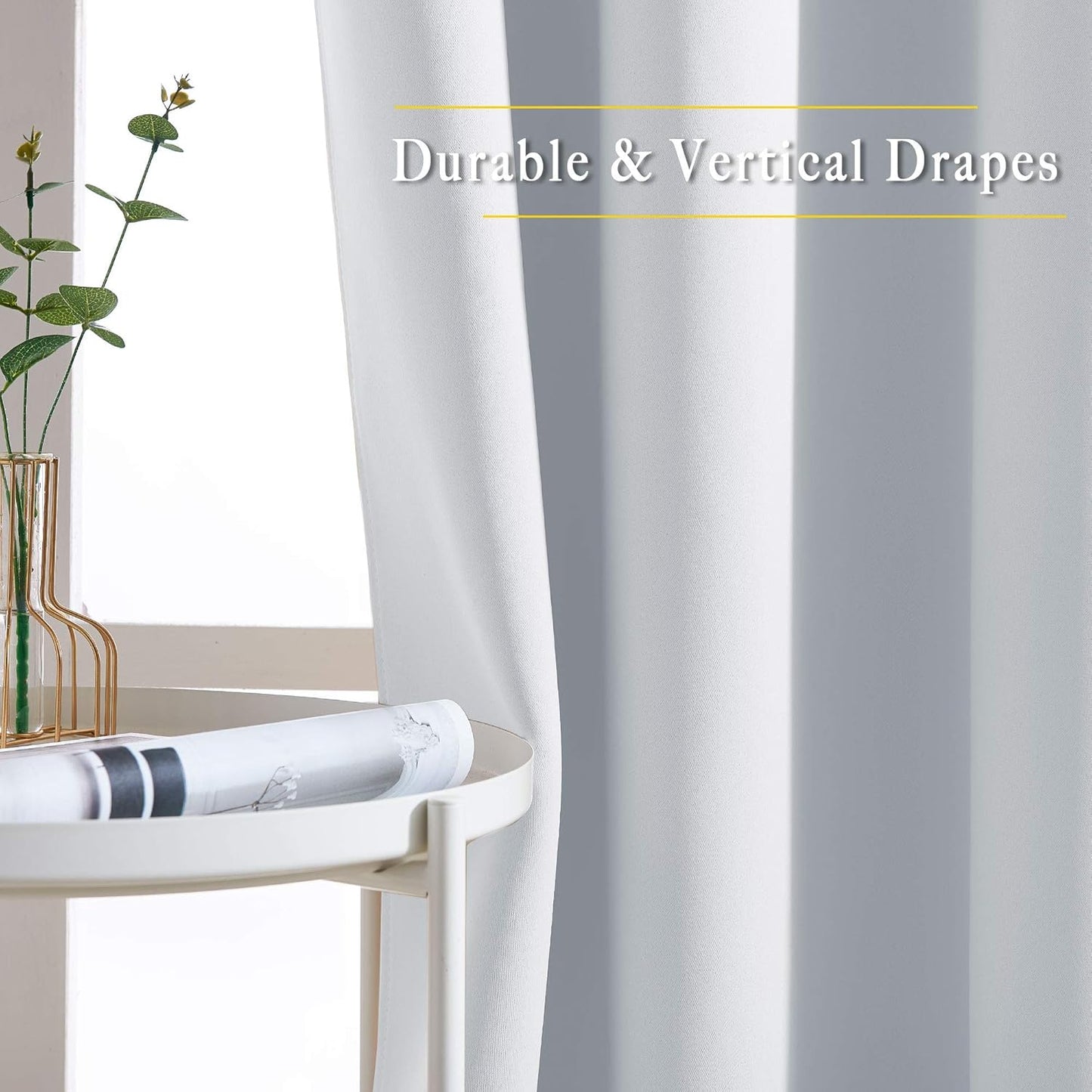NICETOWN Room Darkening Curtains for Living Room - Window Treatment Thermal Insulated Grommet Darkening Panels/Drapes for Bedroom (Light Grey=Greyish White, 2 Panels, 52 by 45)