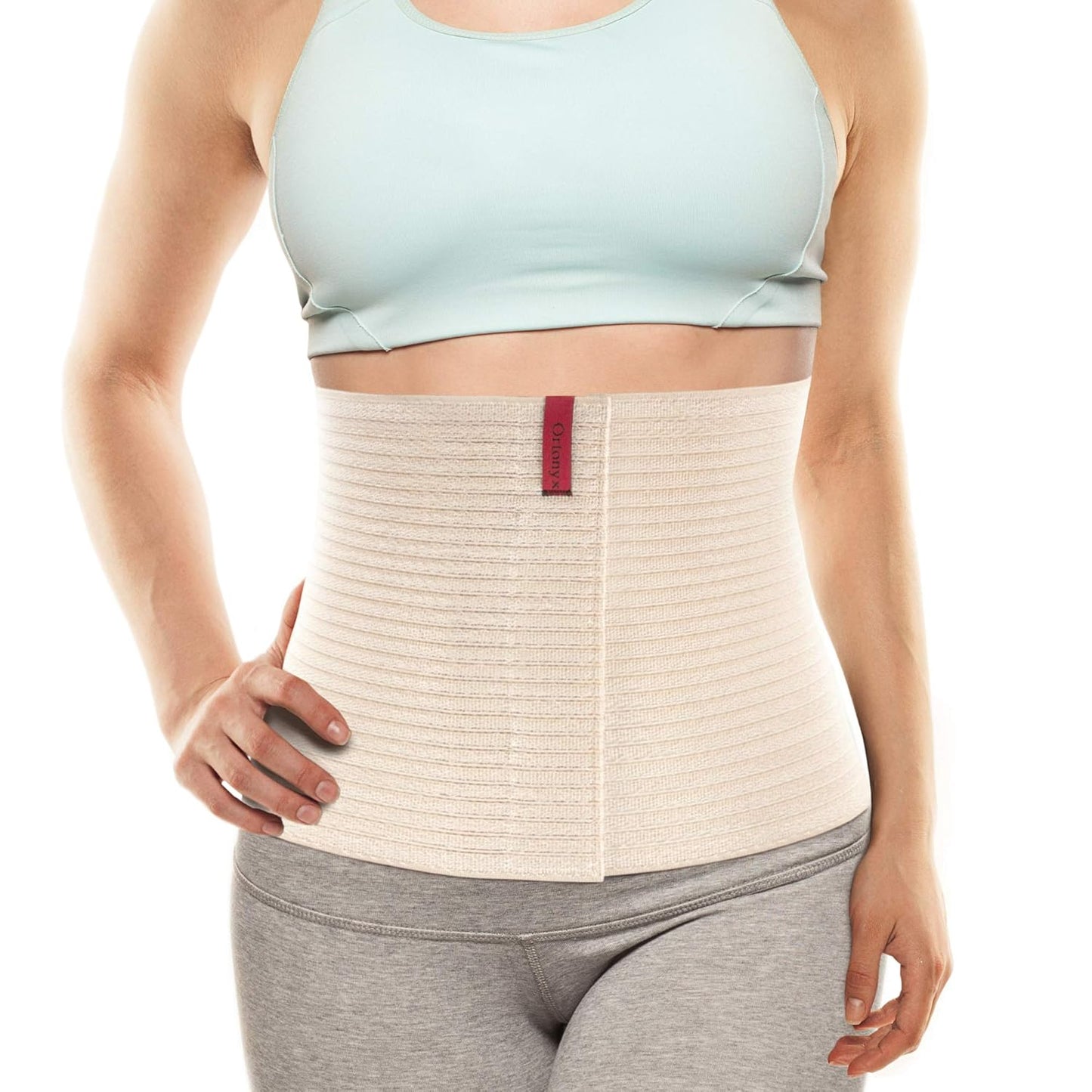 ORTONYX 10.25" Abdominal Binder for Men and Women/Postpartum Post-operative Post-surgery Wrap/Abdomen Navel Umbilical Hernia Support Belt / 524010 Beige 3XL Plus Size