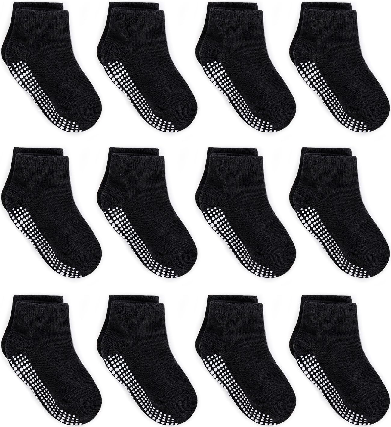 Zaples Baby Non Slip Grip Ankle Socks with Non Skid Soles for Infants Toddlers Kids Boys Girls