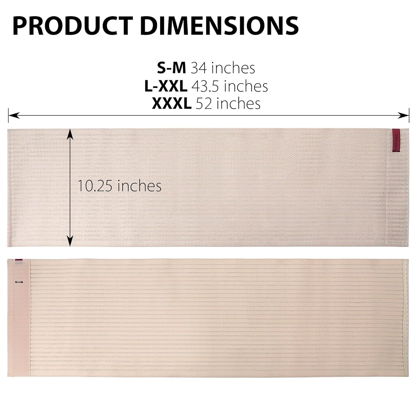 ORTONYX 10.25" Abdominal Binder for Men and Women/Postpartum Post-operative Post-surgery Wrap/Abdomen Navel Umbilical Hernia Support Belt / 524010 Beige L/XXL