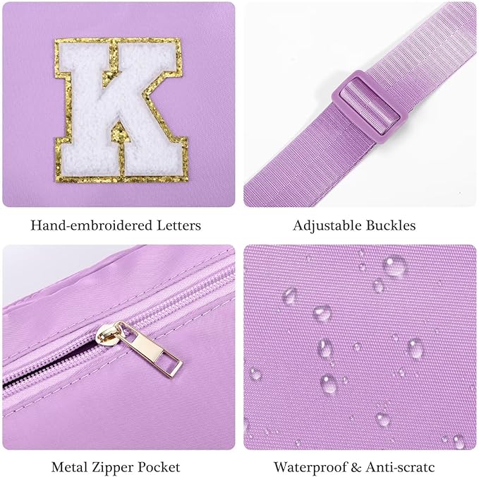 YOOLIFE Gifts for Girls - 5-16 Year Olds, Preppy Teen Girl Gifts, Purple Initial Crossbody Bag