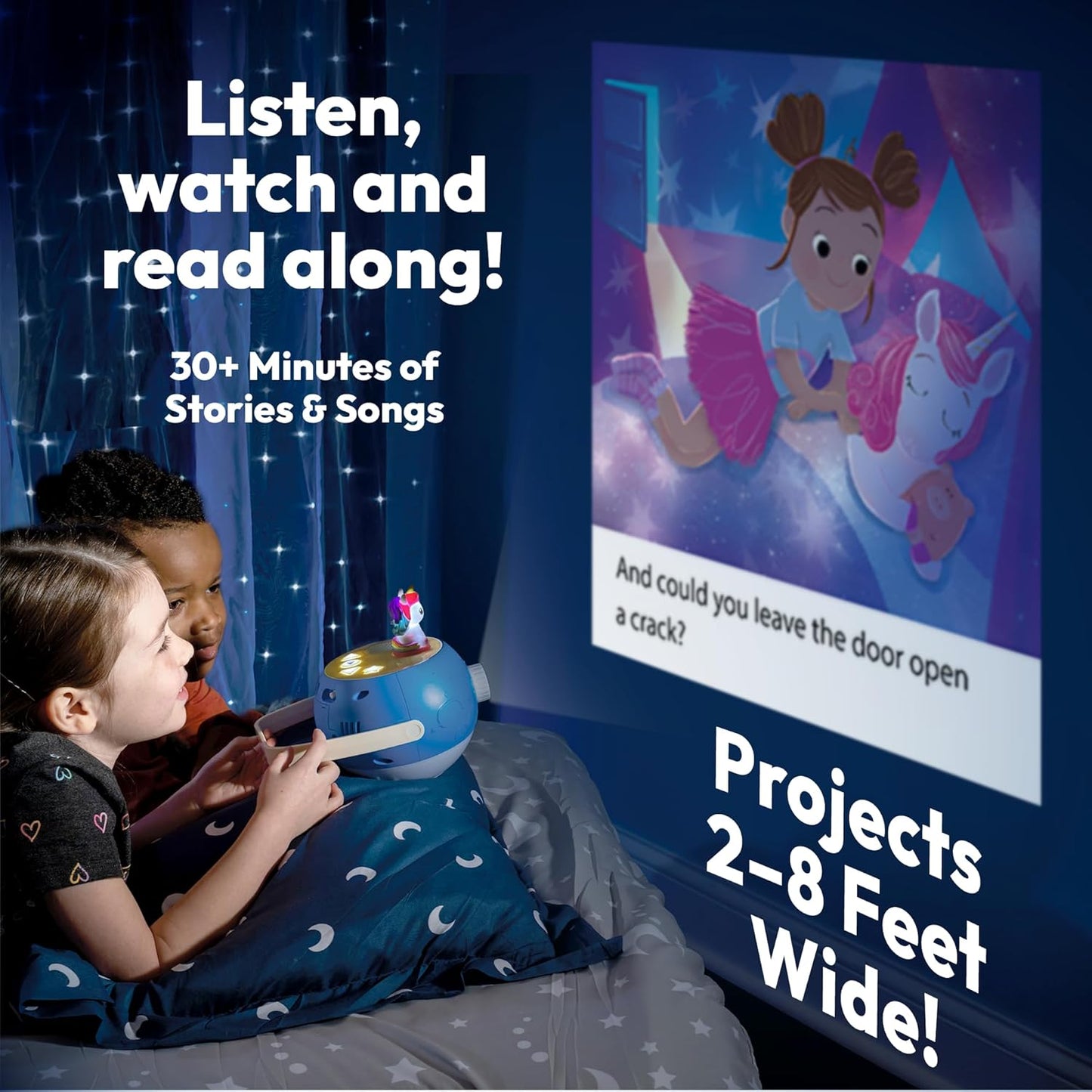 Kids Book Projector - 5 Unicorn & 5 Classic Read-Aloud Stories, 10 Songs, Night Light & Soothing Dream Music | Children Ages 3+ Storytime Projector for Kids & Toddlers | Owl & Unicorn