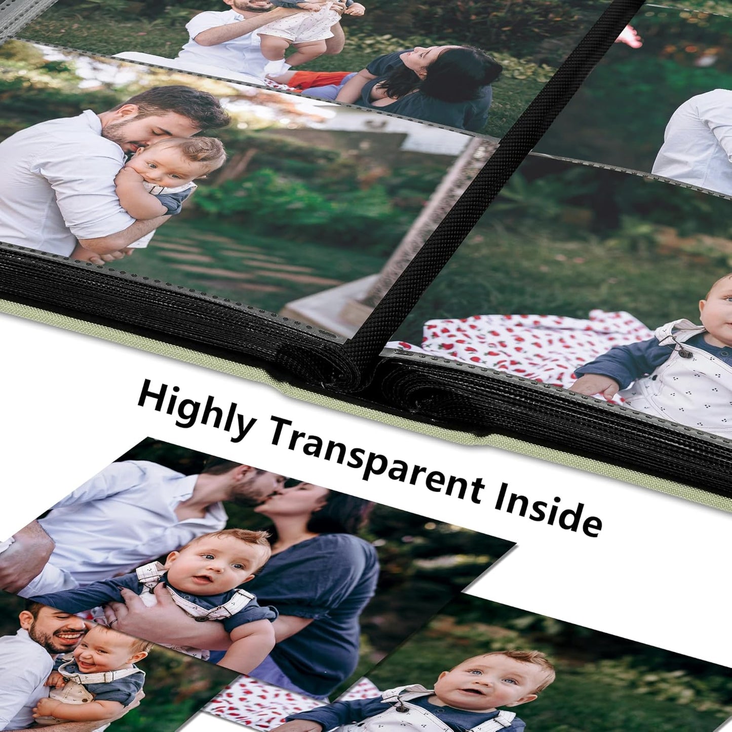 Photo Album 4x6 Pictrues 300 Pockets Linen Cover with Front Window Large Picture Book for Family Travel Wedding and Memory Keepsake Organizer White
