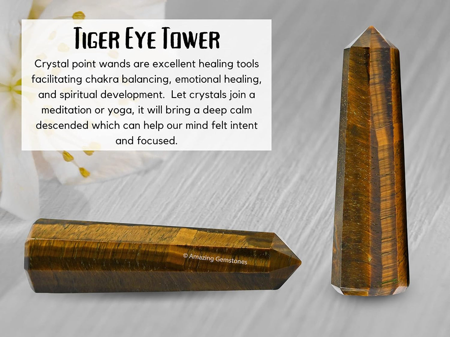 Amazing Gemstone Tiger Eye Crystal Towers, Natural Healing Crystal Point Obelisk for Reiki Healing and Crystal Grid (3 Inch)