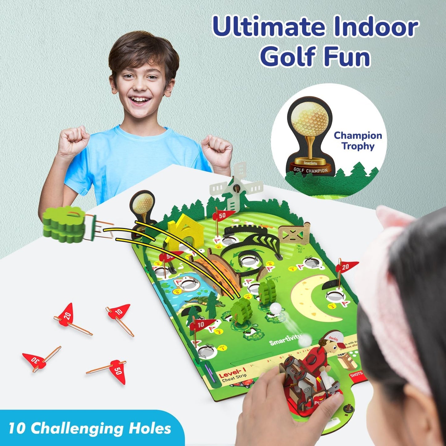 Smartivity Mini Golf Tabletop Game for Kids 6-12 Years Old | Birthday Gifts for Boys & Girls | DIY Science Toy for Boys and Girls 6,7,8,9,10,11,12,13,12 Years