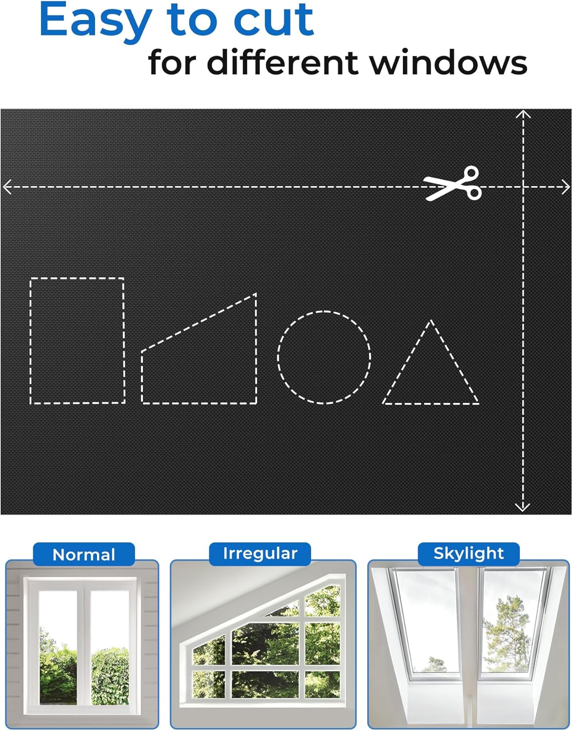 Sumobaby Blackout Curtains for Bedroom Portable 35"x60",No Drill Blackout Shades with Upgraded Hook&Loop Tapes,100% Black Out Window Cover,Thermal Insulated Blinds for Bedroom,Nursery(1 Panel,Black)